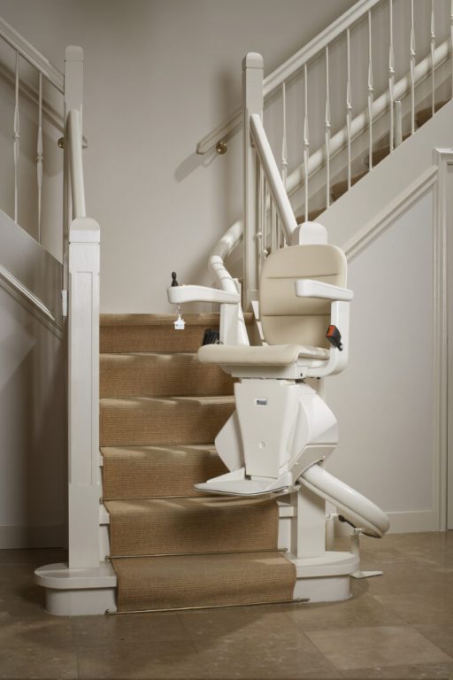 Curved, Elegance Rembrandt Stairlift in a modern home.