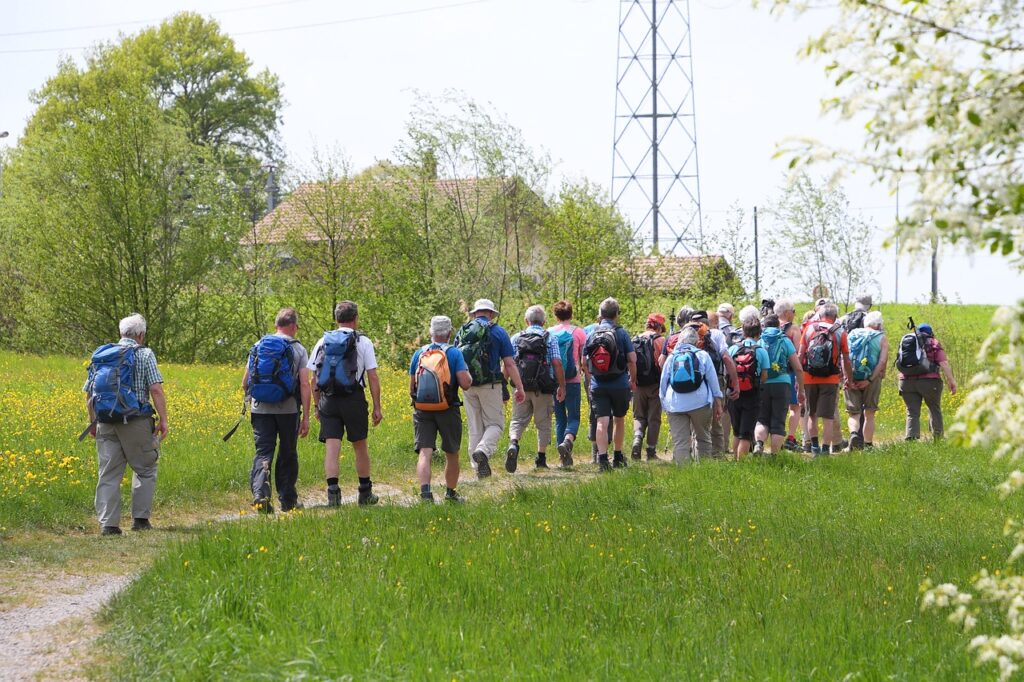 Senior Group on a Hike, taking part in a hobby