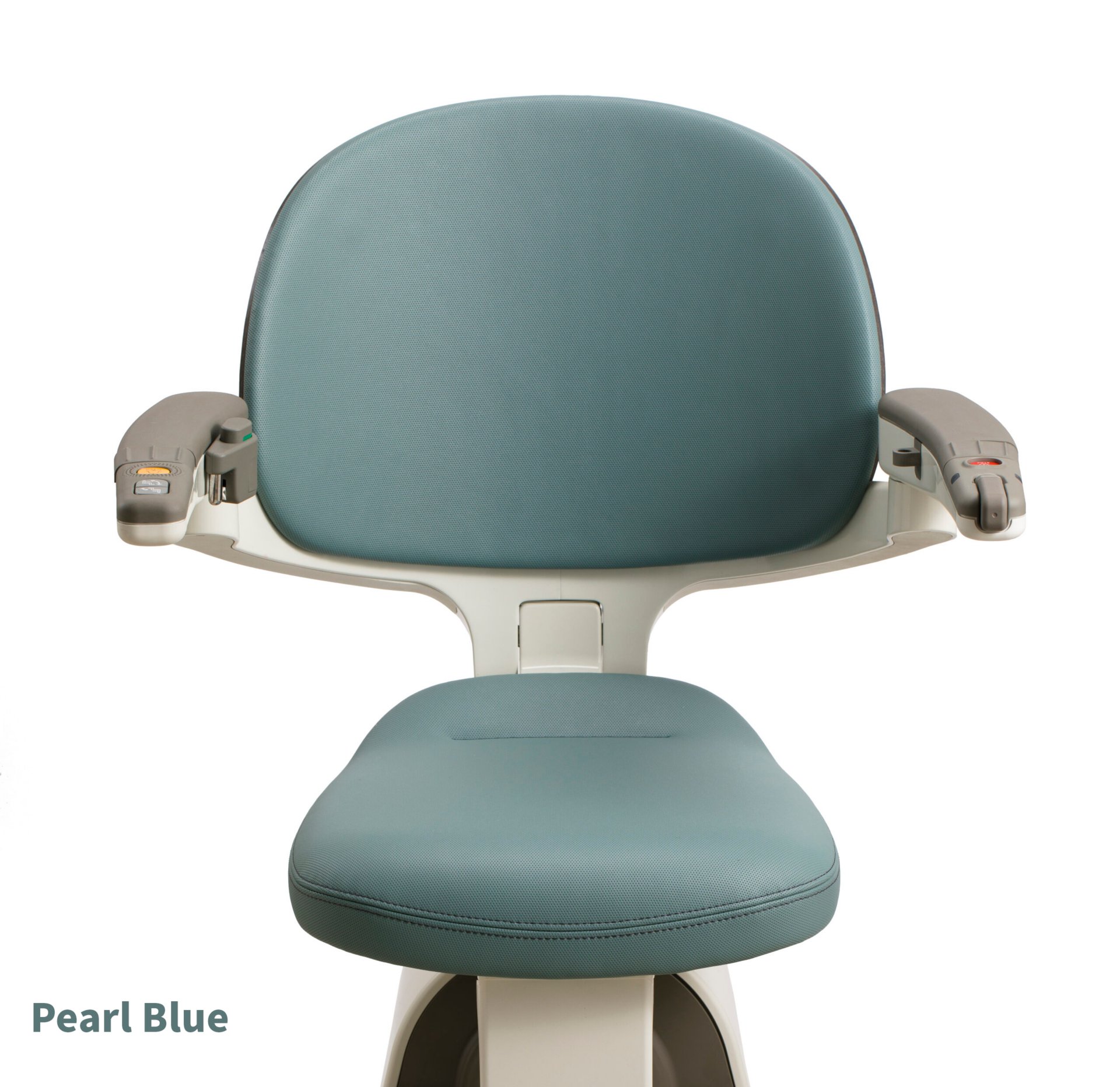 Flow X Stairlift with the pearl blue seat colour