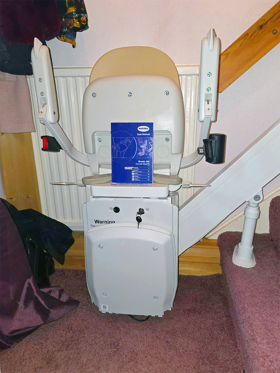 A newly installed brooks 180 stairlift reconditioned model