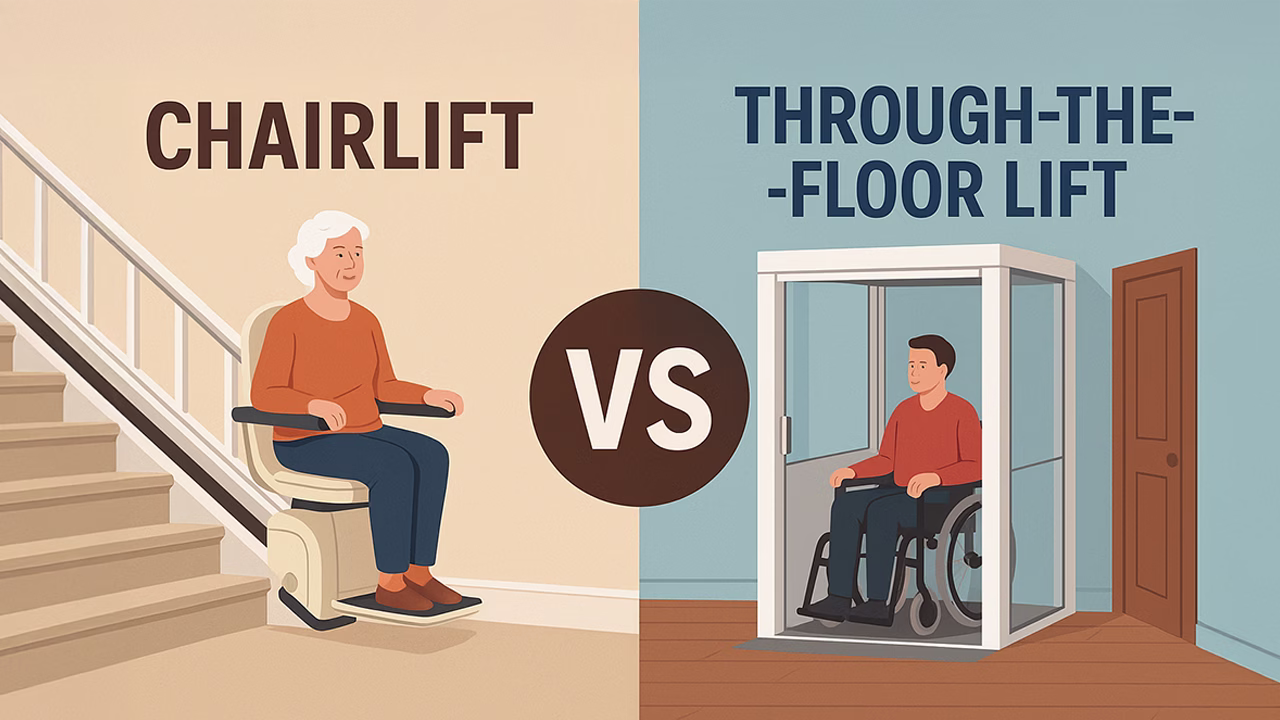 Chairlift vs Through Floor Lift graphics