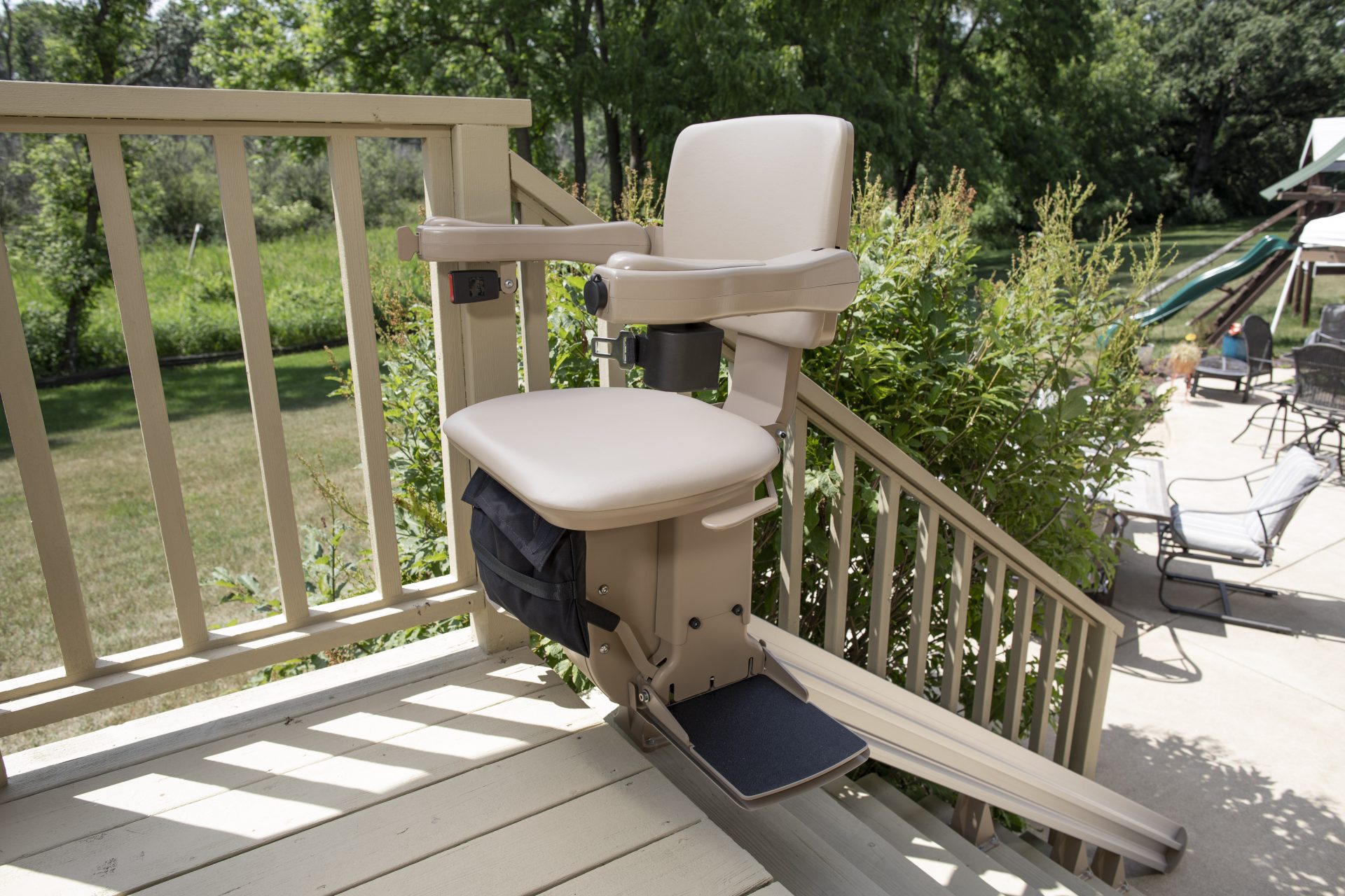 a bruno outdoor elite straight chair turned 90 degrees