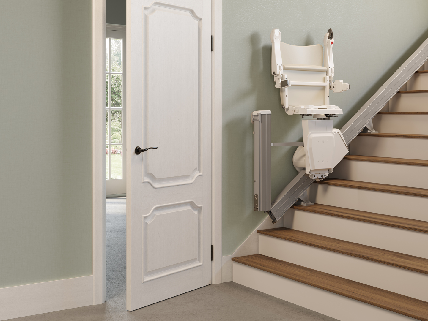 handicare stairlift with hinged rail